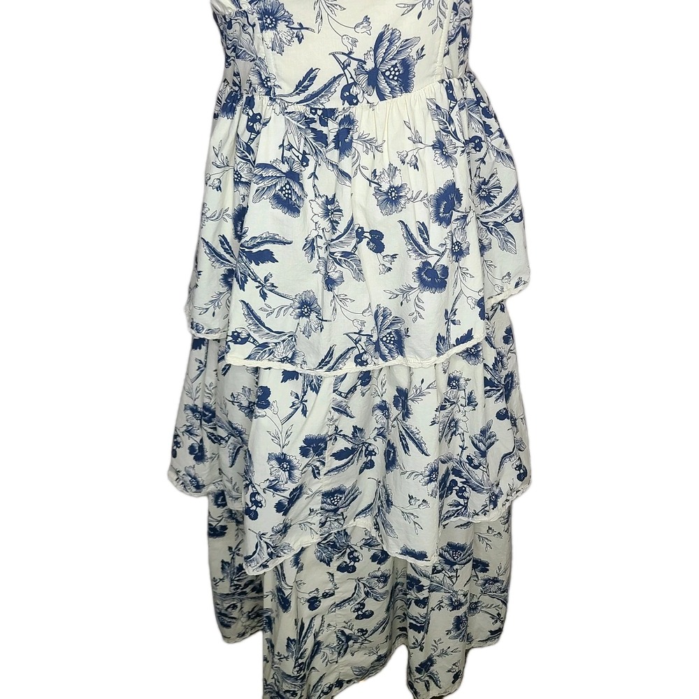 SOFIA The‎ Label Women's Blue The Saratogian Floral Tiered Ruffle Dress Sz S - Picture 3 of 7